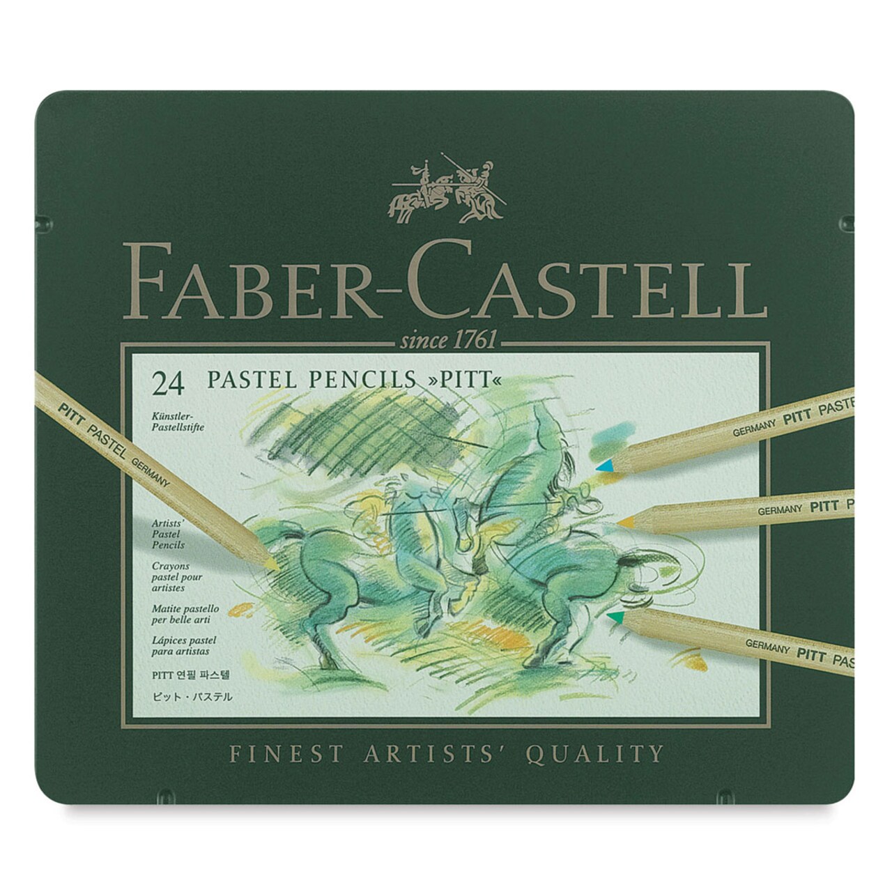 Faber-Castell Pitt Pastel Pencil Set - Assorted Colors, Tin Box, Set of 24